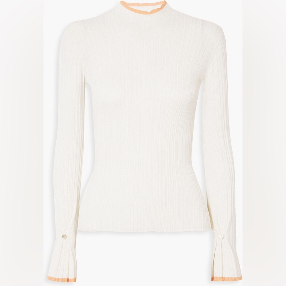 HOLZWEILER Heime ribbed-knit top in Ecru colorway